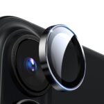 Juodas apsauginis kameros stiklas telefonui Apple Iphone 16 ESR ARMORITE CAMERA PROTECTOR ant telefono kameros objektyvo