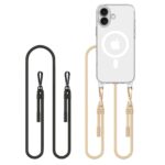 Juodas taupe dėklas Apple Iphone 16 Tech-Protect Flexair Chain Magsafe su dviem spalvų laikikliais