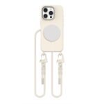 Latte dėklas Apple Iphone 16 Pro Tech-Protect Magnecklace Magsafe su pakabinamais dirželiais, matomas priekinis vaizdas