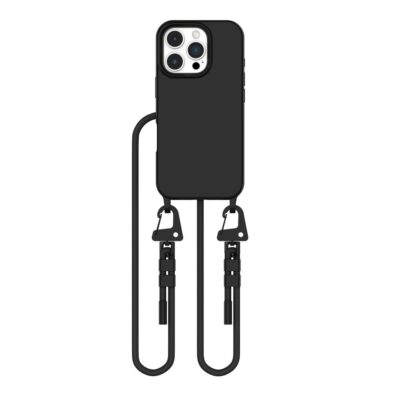 Juodas dėklas Apple Iphone 16 Pro Max Tech-Protect Magnecklace Magsafe su juodu virvele