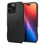 Juodas matinis dėklas Apple Iphone 16 Pro Max su tekstūruota raštuota išorė