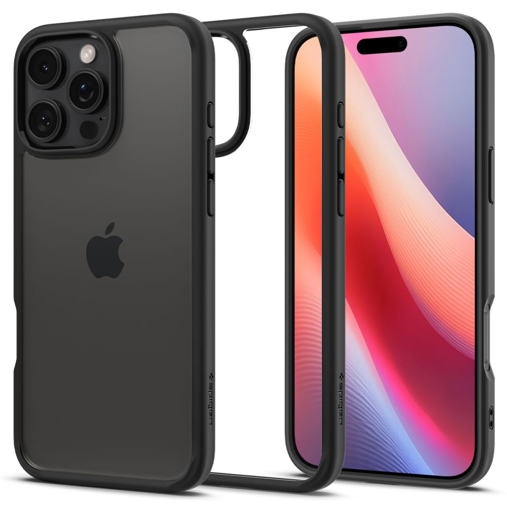 Juodas matinis dėklas Apple Iphone 16 Pro Max Spigen Ultra Hybrid Juodas matinis dėklas Apple Iphone 16 Pro Max Spigen Ultra Hybrid aplink telefoną