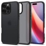 Juodas frost dėklas Apple Iphone 16 Pro Spigen Ultra Hybrid su matine tekstūra ir apsauga kameros srityje
