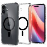 Juodas dėklas Apple Iphone 16 Plus Spigen Ultra Hybrid Mag Magsafe permatomas ir apsauginis
