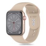 Ruda Walnut silikoninė apyrankė Apple Watch su Tech-Protect logotipu madingam laikrodžio stiliui.