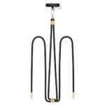 Juodas-aukisnis dirželis TECH-PROTECT C2S ROPE CROSSBODY STRAP su auksinės spalvos metalinėmis detalėmis