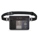 Juodas-skaidrus dėklas atsparus vandeniui TECH-PROTECT UWP10 UNIVERSAL WATERPROOF POUCH 10 INCH su reguliuojamu diržu