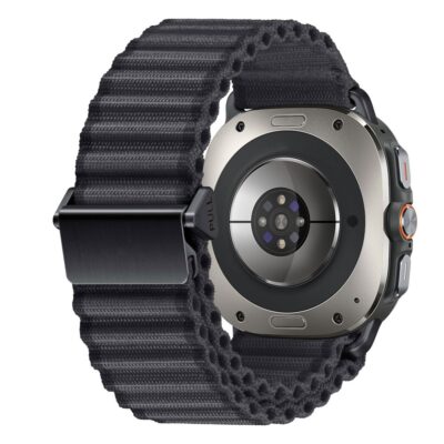 Juoda apyrankė Samsung Galaxy Watch Ultra (47mm) Tech-Protect Weave Pro su tinklelio raišteliu ir metaline sagtimi