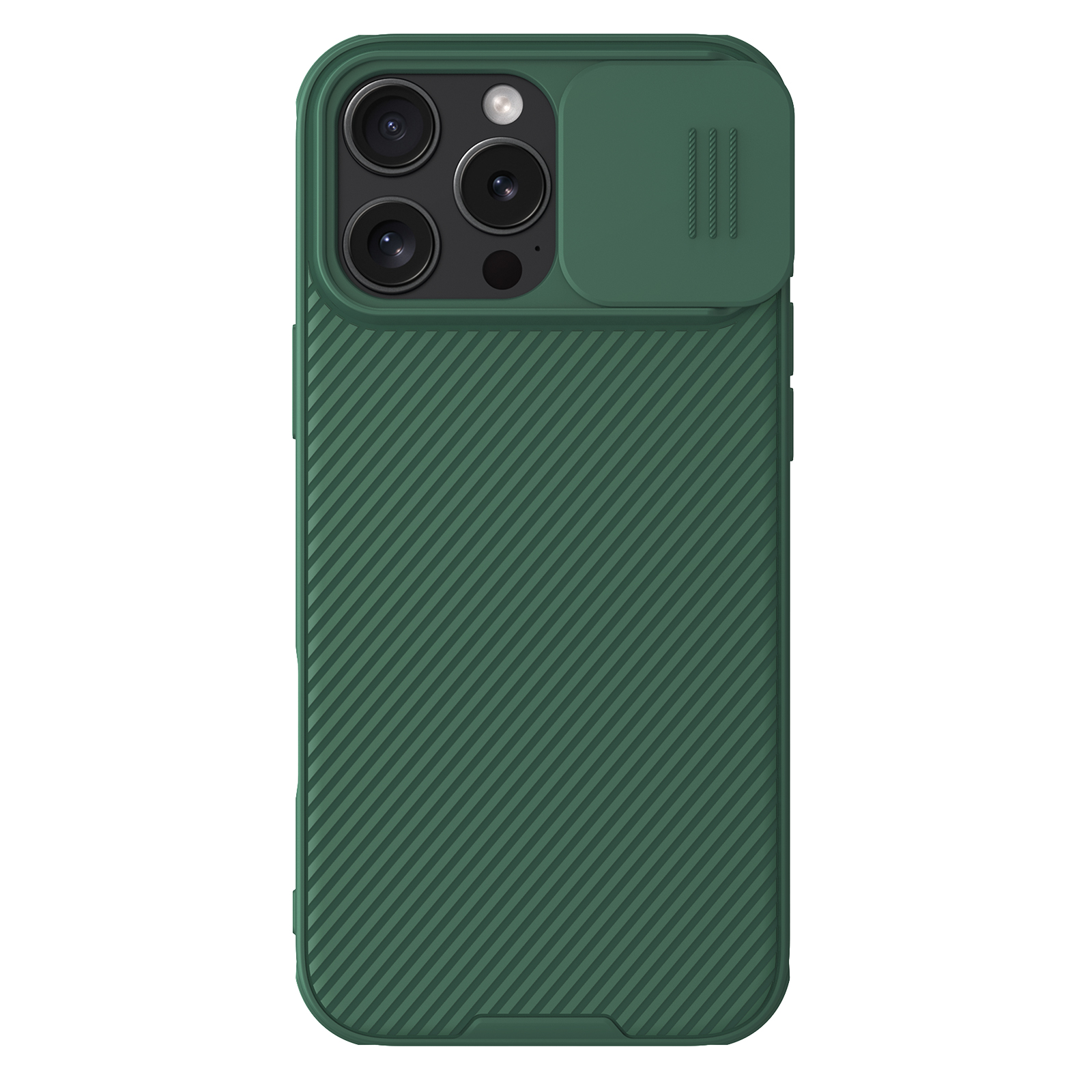 Žalias dėklas Apple Iphone 16 Pro Max Nillkin Camshield Pro Hard Žalias dėklas Apple Iphone 16 Pro Max Nillkin Camshield Pro Hard su slankiojančiu kameros apsaugos dangteliu