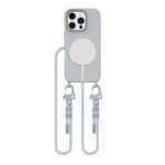 Pilkas dėklas Apple Iphone 16 Pro Max Tech-Protect Magnecklace Magsafe su integruotu laido laikikliu