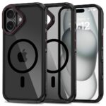 Juodas-raudonas dėklas Apple Iphone 16 Tech-Protect Maghybrid Magsafe su matiniu ir skaidriu paviršiumi