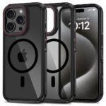 Juodas-raudonas dėklas Apple Iphone 16 Pro Tech-Protect Maghybrid Magsafe su apsauga kamerai