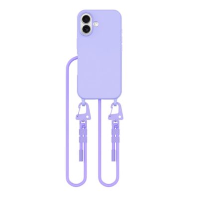 Levantu deklas Apple Iphone 16 Tech-Protect Magnecklace Magsafe violetines spalvos su dviem ilgais dirzeliais