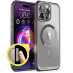 Pilkas dėklas Apple Iphone 16 Pro Max Supcase UB Mag Magsafe su skaidriu apvadu ir kamerų apsauga