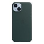 Forest žalias originalus dėklas MPPQ3FE/A Leather Magsafe telefonui Apple iPhone 14 tamsiai žalia spalva