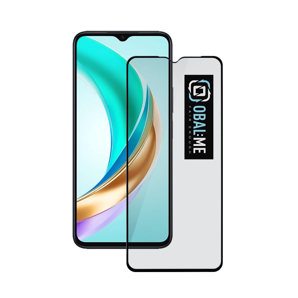 Juodas apsauginis ekrano stikliukas Honor X6b OBALME Juodas apsauginis ekrano stikliukas Honor X6b OBALME 5D Glass Screen Protector telefone