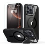 Skaidrus-juodas dėklas su apsauginiu stiklu Apple Iphone 16 Pro