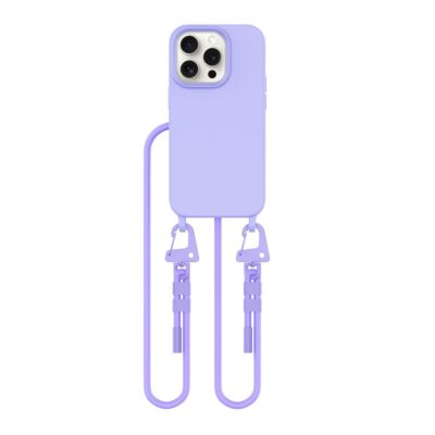 Levandu deklas Apple Iphone 15 Pro Tech-Protect Magnecklace Magsafe su ilga levandu spalvos grandinele