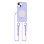 Levandų dėklas Apple Iphone 14 Tech-Protect Magnecklace Magsafe su magnetiniu įkrovikliu ir dirželiu