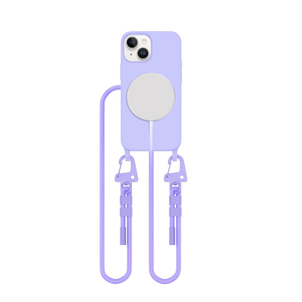 Levandų dėklas Apple Iphone 13 mini Tech-Protect Magnecklace Magsafe Levandų dėklas Apple Iphone 13 mini Tech-Protect Magnecklace Magsafe su dėklu ir dirželiu