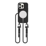 Juodas dėklas Apple Iphone 15 Pro Tech-Protect Magnecklace Magsafe su magnetine krautuve ir dirželiu
