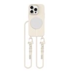 Cosmic Latte dėklas Apple Iphone 15 Pro su MagSafe įkrovikliu ir pritvirtintais dirželiais