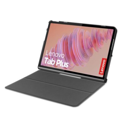 Juodas dėklas Lenovo Tab Plus 11.5 TB-351 Tech-Protect Smartcase atidarytas su stovu