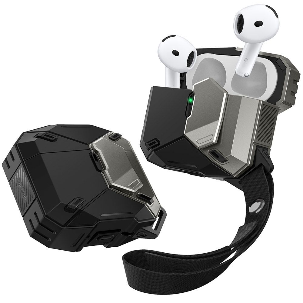 Juodas dėklas Apple Airpods 4 SUPCASE MATRIX Juodas dėklas Apple Airpods 4 SUPCASE MATRIX su tvirtu dizainu ir dirželiu
