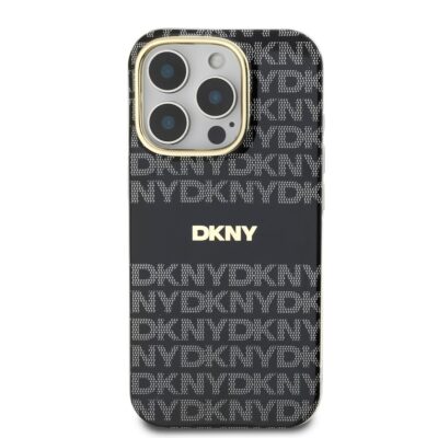 Juodas dėklas telefonui Apple Iphone 16 Pro DKNY su raštu ir užrašu
