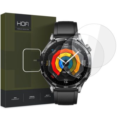 Apsauginis ekrano stikliukas Huawei Watch GT 5 46mm Hofi Glass Pro 2-pack su žiūrėjimo ekranu ir dėžute