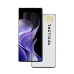 Juodas apsauginis ekrano stikliukas Vivo V40 Tactical Glass Shield 5D ant telefono ekrano