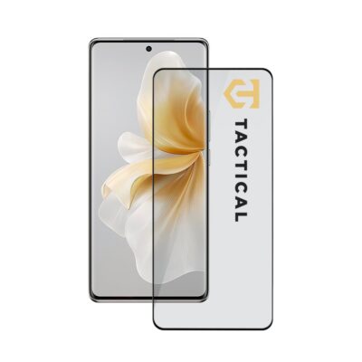 Juodas apsauginis ekrano stikliukas Vivo V40 Lite Tactical Glass Shield 5D ant telefono ekrano