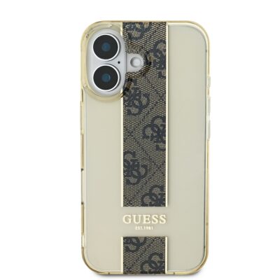 Rudas dėklas Guess IML Middle 4G Stripe telefonui Apple iPhone 16