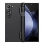 Juodas dėklas Samsung Galaxy Z Fold 6 su Super Frosted tekstūra ir kamera priekyje