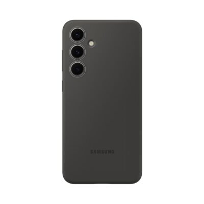 Juodas originalus dėklas Samsung Galaxy S24 FE EF-PS721CBE Silicone Cover su matine paviršiaus tekstūra