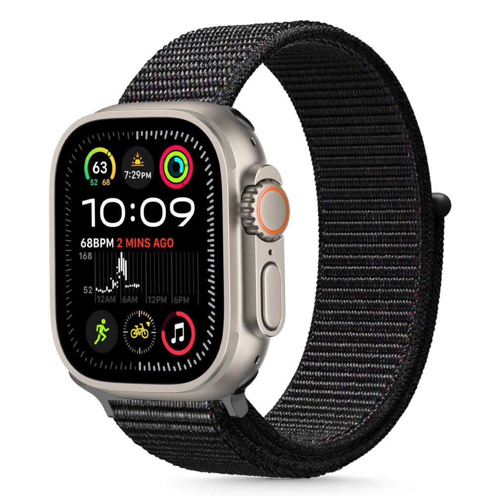 Juoda apyrankė Apple Watch Tech-Protect Nylon Juoda apyranke Apple Watch su nailonine tekstura patogiam dėvėjimui