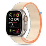Kreminė apyrankė Apple Watch su oranžinėmis ir mėlynomis detalėmis Tech-Protect Nylon