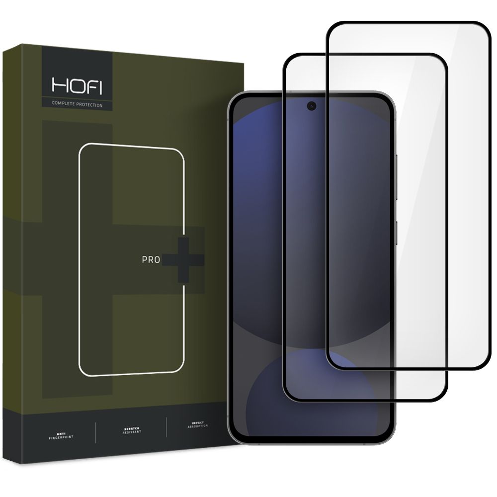 Juodas apsauginis ekrano stikliukas Samsung Galaxy S24 FE Hofi Glass Pro plus 2-Pack Juodas apsauginis ekrano stikliukas Samsung Galaxy S24 FE Hofi Glass Pro plus komplektas su dviem stiklais