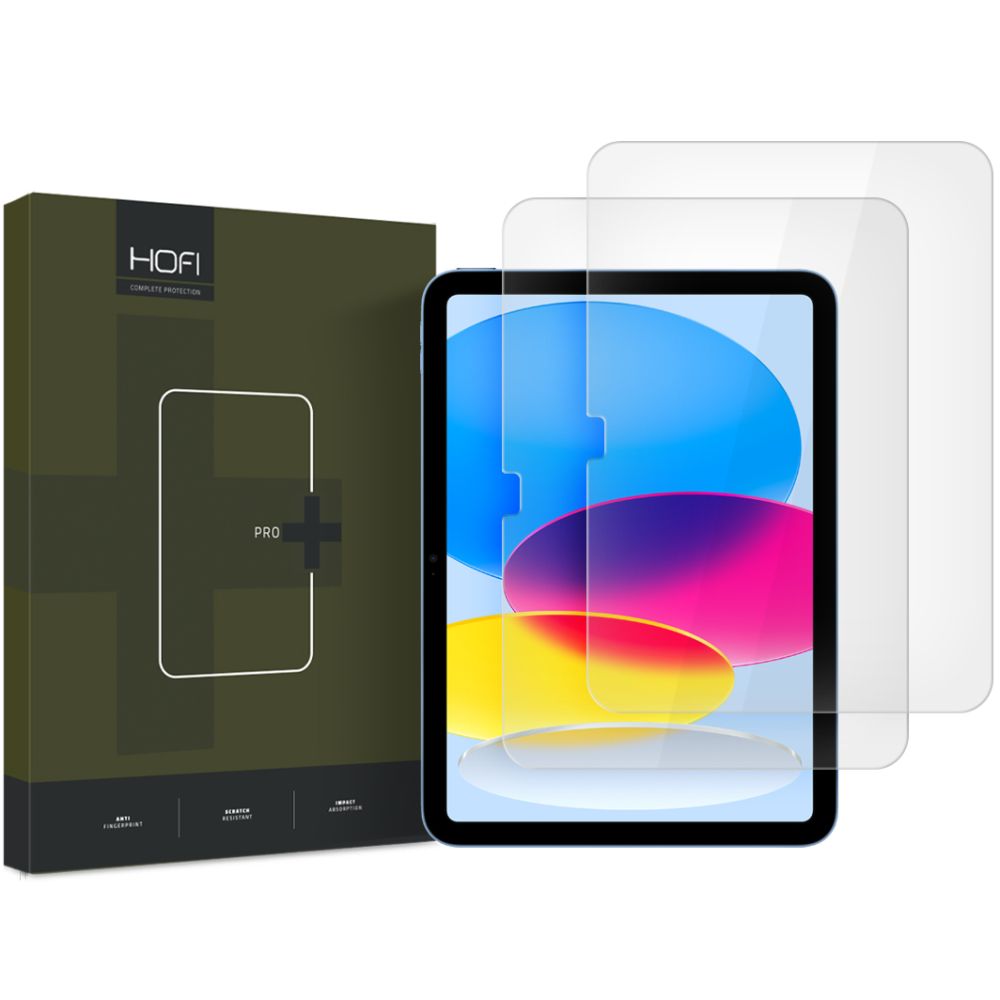 Apsauginis ekrano stikliukas Apple Ipad 10.9 10 2022 Hofi Glass Pro+ Apsauginis ekrano stikliukas Apple Ipad 10.9 10 2022 Hofi Glass Pro plus su dviem skaidriais stiklais ir juoda dežute