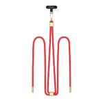 Raudonas-auksinis dirželis TECH-PROTECT C2S ROPE CROSSBODY STRAP su metaliniais auksinio atspalvio detalėmis.