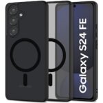 Juodas matinis dėklas Samsung Galaxy S24 FE Tech-Protect Magmat Magsafe su kamera ir ekranu