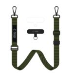 Khaki spalvos dirželis TECH-PROTECT C6S ROPE CROSSBODY su juoda TECH PROTECT etikečių žyme