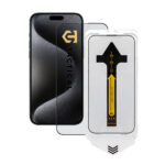 Apsauginis ekrano stikliukas Apple iPhone 15 Pro Max Tactical Impact Barrier skaidrus ir pilkas