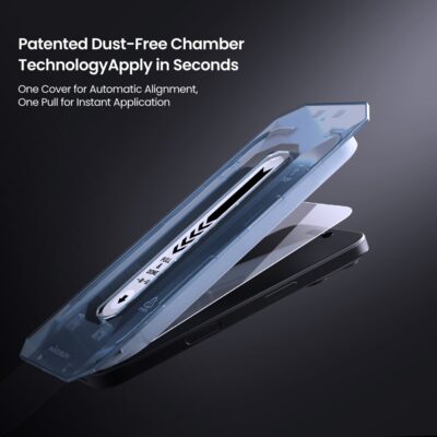 Apsauginis ekrano stikliukas su aplikatoriumi telefonui Apple iPhone 16 Nillkin Tempered Glass 0.2mm H+ PRO 2.5D su dulkes sulaikancia technologija