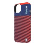 Mėlynas-raudonas dėklas telefonui Apple iPhone 14 OBALME Flossy Stripes su dryžuotu raudonu ir mėlynu dizainu