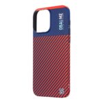 Mėlynas-raudonas dėklas telefonui Apple iPhone 15 Pro Max OBALME Flossy Stripes su dryžuotu raudonu ir mėlynu dizainu