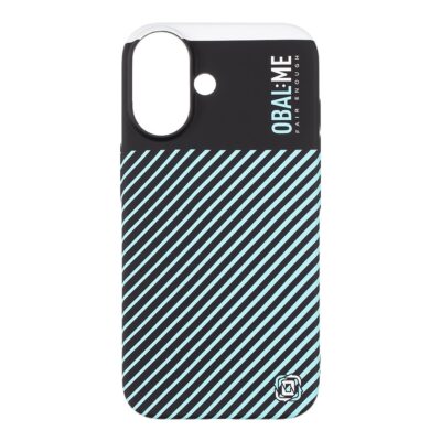 Juodas-melynas deklas telefonui Apple iPhone 16 Plus Obal Me Flossy Stripes su dryzuota raosta