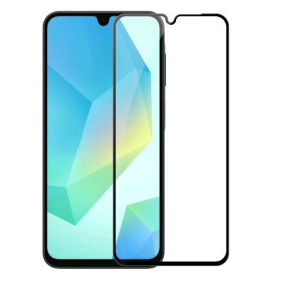Juodas apsauginis grūdintas stiklas Nillkin Tempered Glass 2.5D CP PRO telefonui Samsung Galaxy A16 5G ant telefono ekrano