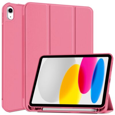 Rožinis dėklas Apple Ipad 10.9 10 2022 Tech-Protect SC Pen su atlenkiama apsauga ir rašiklio laikikliu