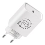 Baltas buitinis pakrovėjas OBALME Wall Charger USB-C 20W su greito įkrovimo funkcija